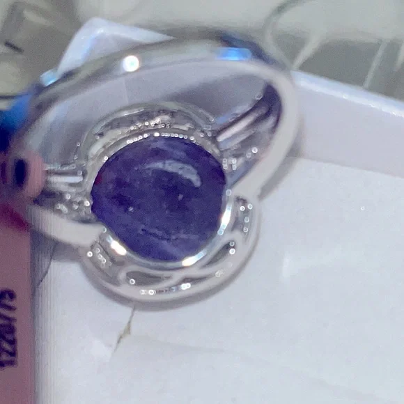 Siberian Charoite and White Topaz Ring - Picture 4 of 5
